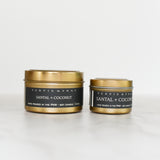 Santal + Coconut // Gold Tins