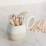 White Pottery Match Holder