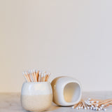 White Pottery Match Holder